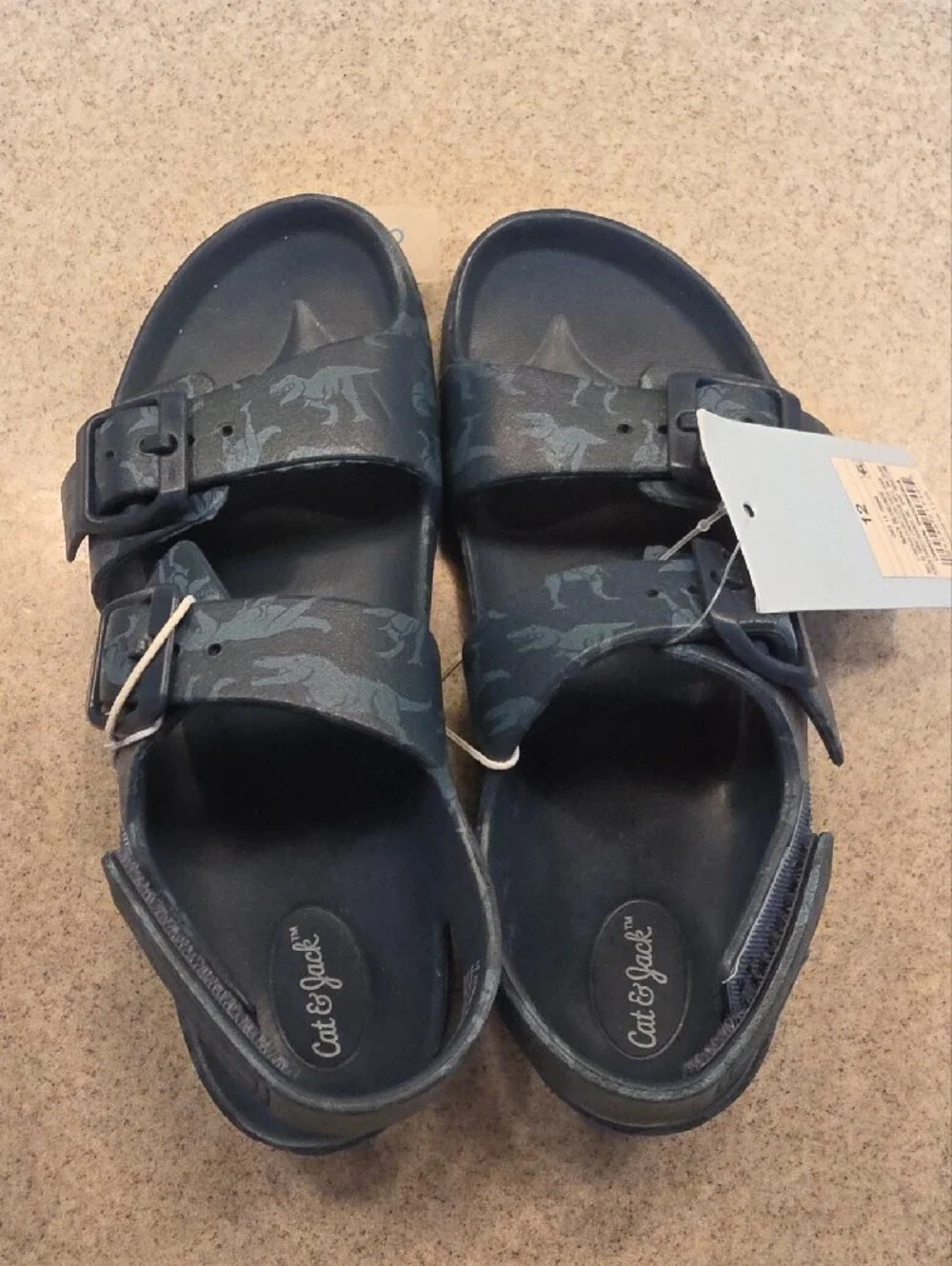 Cat & Jack Boys' Dark Blue Camo Adjustable Buckle Sandals